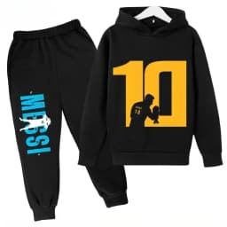 Autumn Children's Set Sports Messi Print Hoodie Pants Suit 2pcs Set Boys Fleece Clothing Sportwear Kid Casual Fashion Tracksuit