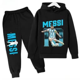 Autumn Children's Set Sports Messi Print Hoodie Pants Suit 2pcs Set Boys Fleece Clothing Sportwear Kid Casual Fashion Tracksuit