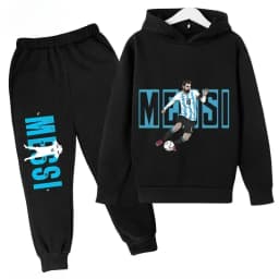 Autumn Children's Set Sports Messi Print Hoodie Pants Suit 2pcs Set Boys Fleece Clothing Sportwear Kid Casual Fashion Tracksuit