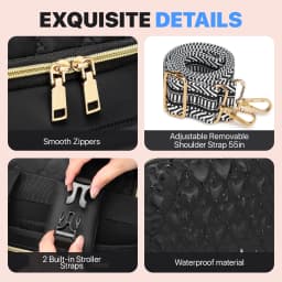 4 In 1 Diaper Bag Backpack Foldable Baby Waterproof Travel Bag Diaper Bag Backpack with Changing Pad Travel Diaper Bag for Mom