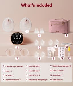 NCVI Electric Breast Pump, with Wearable Cups,4 Modes 9 Levels,Quiet & Portable Rechargeable for Breastfeeding Moms