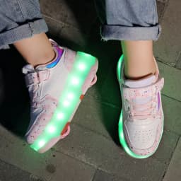 Children's Sneakers Roller Shoes With 4 Wheel Outdoor Parkour Skates Dual-Use Kids Girls Boys Roller Skates Glowing LED Light