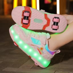 Children's Sneakers Roller Shoes With 4 Wheel Outdoor Parkour Skates Dual-Use Kids Girls Boys Roller Skates Glowing LED Light
