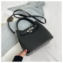 Trendy Textured Leather Diaper Bag Ladies Solid Color Satchel Square For Shopping Party Casual Minimalist High End Style