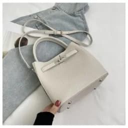 Trendy Textured Leather Diaper Bag Ladies Solid Color Satchel Square For Shopping Party Casual Minimalist High End Style