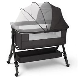 Baby Bassinet Bedside Sleeper, Portable Newborn Bassinet for Baby, Bedside Crib with 360° Visible Breathable Mesh Window