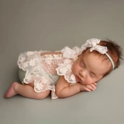 Floral Lace Open Back Newborn Romper Ivory Baby Girl Photography Outfit Infant Photo Shoot Clothes Newborn Photoshoot Ruffle