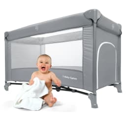 Moby-System Happy Traveller Basic Travel Cot Foldable Baby Playpen with Mattress and Carry Bag