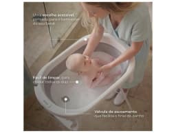 Baby Bath Tub with Folding Stand Infanti Acquarella Grey 25L