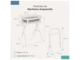 Baby Bath Tub with Folding Stand Infanti Acquarella Grey 25L