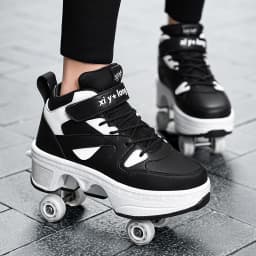 NEW Children's Sports Roller Skates Deformation Shoes 4 Four-wheeled Roller Skates Adult Runaway Shoes Student Deformation Wheel