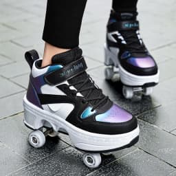 NEW Children's Sports Roller Skates Deformation Shoes 4 Four-wheeled Roller Skates Adult Runaway Shoes Student Deformation Wheel