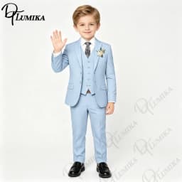 Handsome Linen Boys Suit 4-Piece Set with Floral Bow Tie 2026 Classic Formal Blazer Vest Pants for Ring Bearer Wedding Party