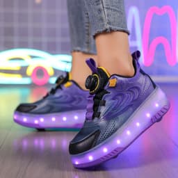 Children Roller Skate Sneakers Kid Sport Gym Footwear Roller Skates 4 Wheels USB Charge Luminous Boys Girls Casual Skateboard