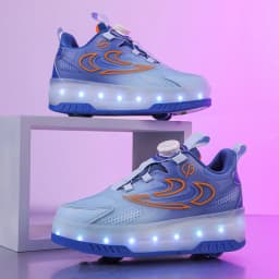 Children Roller Skate Sneakers Kid Sport Gym Footwear Roller Skates 4 Wheels USB Charge Luminous Boys Girls Casual Skateboard