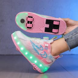 Children Roller Skate Sneakers Kid Sport Gym Footwear Roller Skates 4 Wheels USB Charge Luminous Boys Girls Casual Skateboard