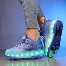 Children Roller Skate Sneakers Kid Sport Gym Footwear Roller Skates 4 Wheels USB Charge Luminous Boys Girls Casual Skateboard