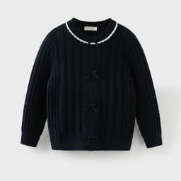 Dave Bella Children Autumn Spring Bow Sweater Girls Long Sleeve Jacquard Knitted Pullover Kids Tops Outdoor Clothes DK3262536