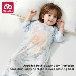 AIBEDILA Class A Modal Baby Sleep Sack Summer Thin Newborn Nightgown All Season Toddler Anti-Kick Sleeping Jumpsuit