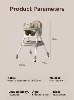 2-in-1 Detachable Baby High Chair and Rocking Horse , Converts from Dining Seat to Toddler Low Chair and Rocker, 4-Position Reclining Backrest, Double Tray, Toy Rack, Storage Basket, Footrest, 33cm Wide Seat, 150lbs Capacity