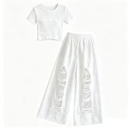 New Fashion Street Style Kids Hip Hop Clothing Set For Girls Hiphop Top Bottom Suit Children Dance Rap Jazz Tee and Pants Outfit