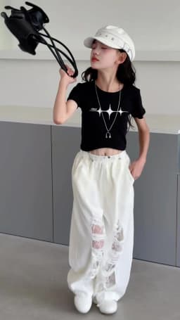New Fashion Street Style Kids Hip Hop Clothing Set For Girls Hiphop Top Bottom Suit Children Dance Rap Jazz Tee and Pants Outfit