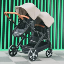 Portable Foldable Twin Stroller,double Seat Stroller with Car Seat, Luxury Baby Stroller,Comes with Accessories Such As Rain Cover and Mosquito Net
