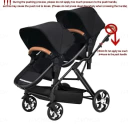 Portable Foldable Twin Stroller,double Seat Stroller with Car Seat, Luxury Baby Stroller,Comes with Accessories Such As Rain Cover and Mosquito Net