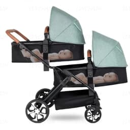 Portable Foldable Twin Stroller,double Seat Stroller with Car Seat, Luxury Baby Stroller,Comes with Accessories Such As Rain Cover and Mosquito Net