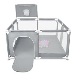 Complete baby Playpen, 50 Balls, Soft and Breathable Mesh, Complete baby Playpen with Mat, Oxford Fabric baby Playpen, Indoor and Outdoor Activity Center, 8 Suction Cups