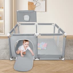 Complete baby Playpen, 50 Balls, Soft and Breathable Mesh, Complete baby Playpen with Mat, Oxford Fabric baby Playpen, Indoor and Outdoor Activity Center, 8 Suction Cups