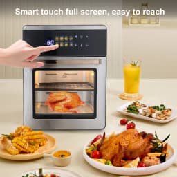 1800W 16L Air Fryer Oven 360° Halogen Oil Free Roaster Multifunctional Electric Fryer Convection Cooker for Home Kitchen Baby Food Baking Grilling Roasting Machine