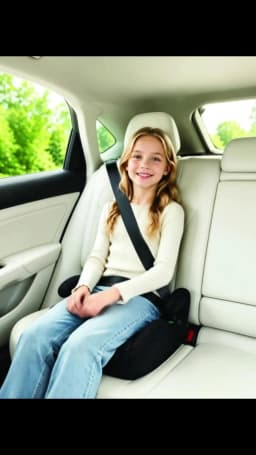 Backless Booster Car Seat, Ergonomic Comfort Kids Booster Seat with Secure Belt Position Guide for Travel & Daily Rides