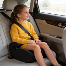 Backless Booster Car Seat, Ergonomic Comfort Kids Booster Seat with Secure Belt Position Guide for Travel & Daily Rides