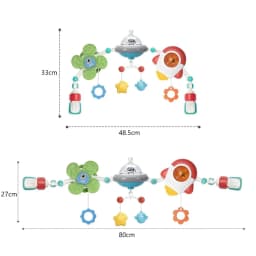 Baby Stroller Accessories and Replacement Parts, Space Mobile Cradle Set, Rotating Star Baby Bed Airplane, Rocket Rattle Teething Toy, Baby Stroller Toys