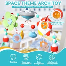 Baby Stroller Accessories and Replacement Parts, Space Mobile Cradle Set, Rotating Star Baby Bed Airplane, Rocket Rattle Teething Toy, Baby Stroller Toys
