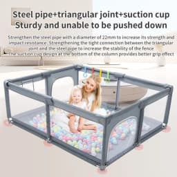 Premium XL Large Baby Playpen Indoor Outdoor Safety Play Yard Soft Impact Protection Padding Integrated Ball Pit All-in-One Activity Center for 0-5 Years Old Toddlers Home Garden Use