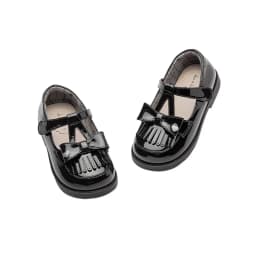 Dave Bella Girl Leather Shoes Princess Shoes Children Autumn Spring Retro Black Bow Anti Slip Elegant Kids Shoes Party DB3262847