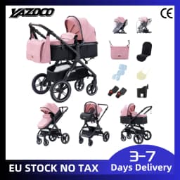 Lightweight Aluminum Frame 3-in-1 Baby Stroller, Car Seat & Sleeping Basket, Breathable Summer Pushchair, Easy Folding for High Landscape View