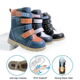 Winter Children Boots High Top Orthopedic Shoes For Kid Leather Boy Girl Toddler Mid Calf Varus Clubfoot Footwear Size22-31