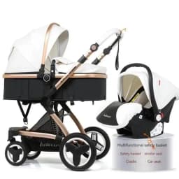 Luxury High-end Baby Stroller 3in1, Belecoo X6 High Landscape Baby Cart with Car Basket,can Sit, Lie Down and Fold Two-way Cart