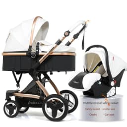 Luxury High-end Baby Stroller 3in1, Belecoo X6 High Landscape Baby Cart with Car Basket,can Sit, Lie Down and Fold Two-way Cart