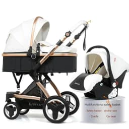 Luxury High-end Baby Stroller 3in1, Belecoo X6 High Landscape Baby Cart with Car Basket,can Sit, Lie Down and Fold Two-way Cart