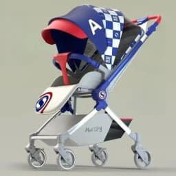 Luxury Baby Stroller Portable Baby Stroller with Two-way Push Rod Foldable High-view Baby Stroller Multi-function Infant Trolley