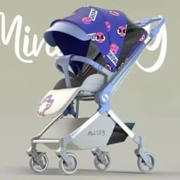 Luxury Baby Stroller Portable Baby Stroller with Two-way Push Rod Foldable High-view Baby Stroller Multi-function Infant Trolley