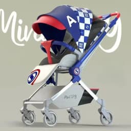 Luxury Baby Stroller Portable Baby Stroller with Two-way Push Rod Foldable High-view Baby Stroller Multi-function Infant Trolley