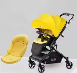 Luxury Baby Stroller Portable Baby Stroller with Two-way Push Rod Foldable High-view Baby Stroller Multi-function Infant Trolley