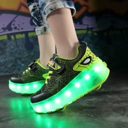 Boys Girls Roller Shoes LED Light Up USB Charging Children Roller Skate Casual Skateboarding Shoes Sports Shoes Kids Sneakers