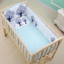 6Pcs Cartoon Infant Newborn Baby Crib Bedding Set Cradle Fence Nursery Toddler Bed Room Crib Bumper (4Bumpers+Matress+Pillow)