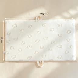 Baby Portable Travel Mat, Thick Padded Infant Nap Play Mat with Carry Straps, Embroidered Breathable Sleeping Pad